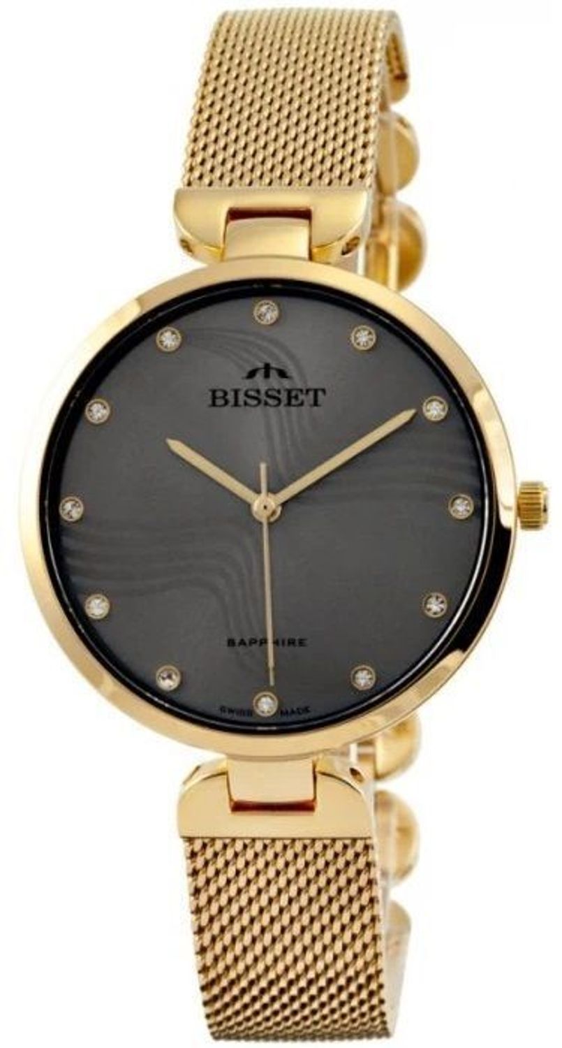 Zegarek damski na bransolecie Bisset z szafirowym szkłem BSBF28.jpg